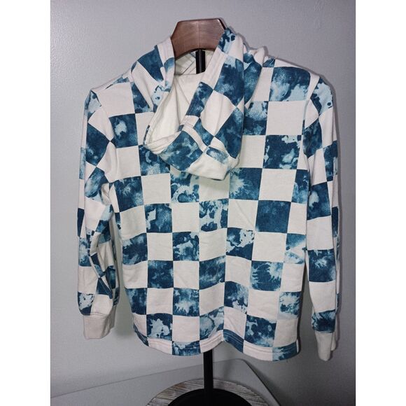 LEVI'S San Francisco CA: White/Blue Hoodie with Logo Pattern/Pouch Pocket-Kids M - Picture 2 of 5